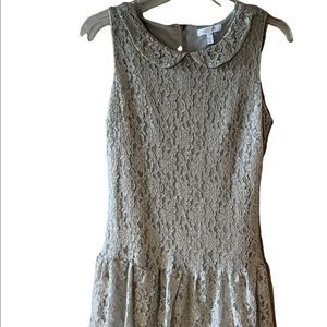 Delia’s Gray Collared Lace Mini Dress lined  M